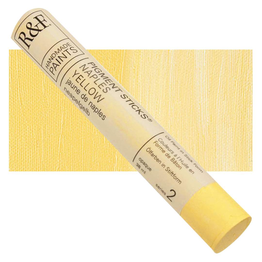 Open in modal - R&F Pigment Stick - Naples Yellow, 38 ml stick and swatch