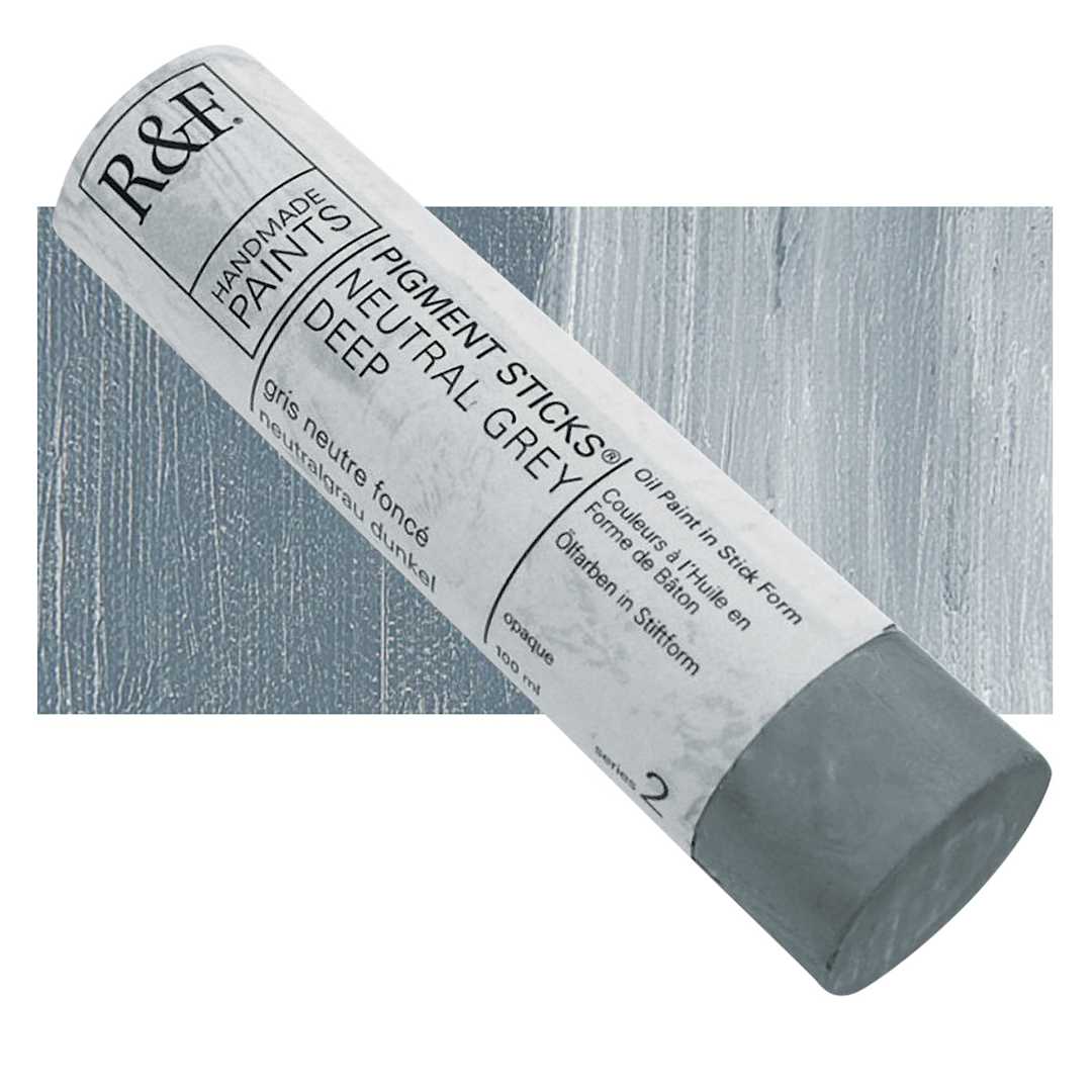 Open in modal - R&F Pigment Stick - Neutral Grey Deep, 100 ml stick and swatch