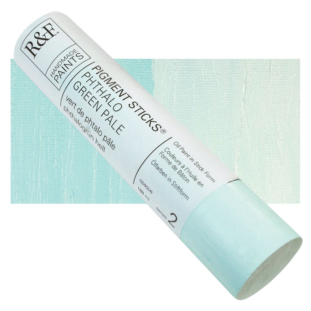 Open in modal - R&F Pigment Stick - Phthalo Green Pale, 188 ml stick and swatch