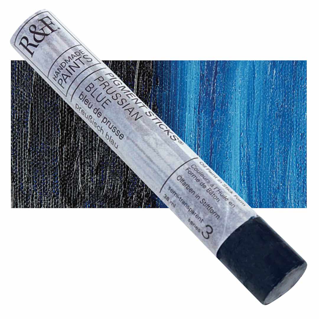 Open in modal - R&F Pigment Stick - Prussian Blue, 38 ml stick and swatch