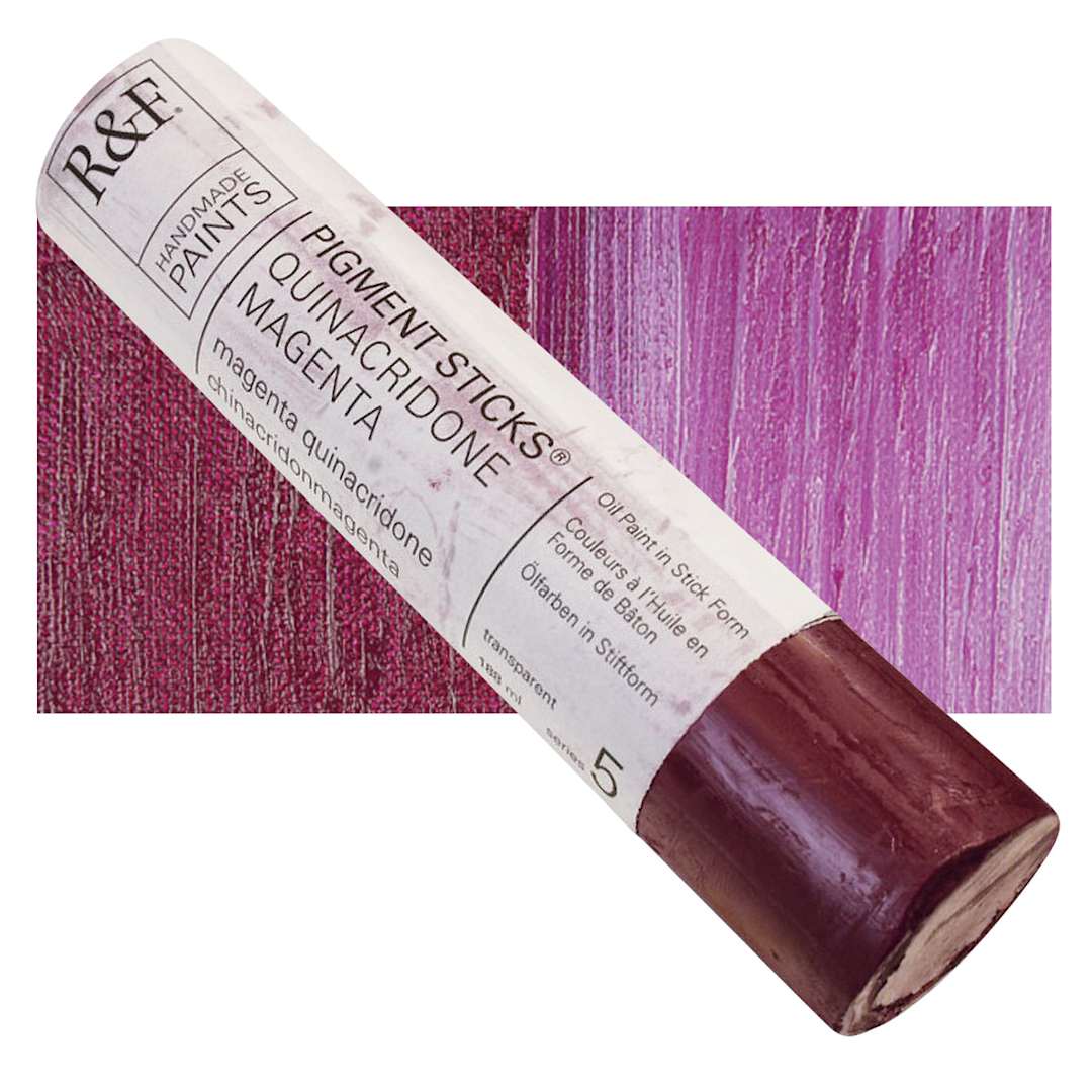 Open in modal - R&F Pigment Stick - Quinacridone Magenta, 188 ml stick and swatch