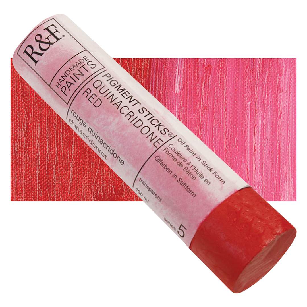 Open in modal - R&F Pigment Stick - Quinacridone Red, 100 ml stick and swatch