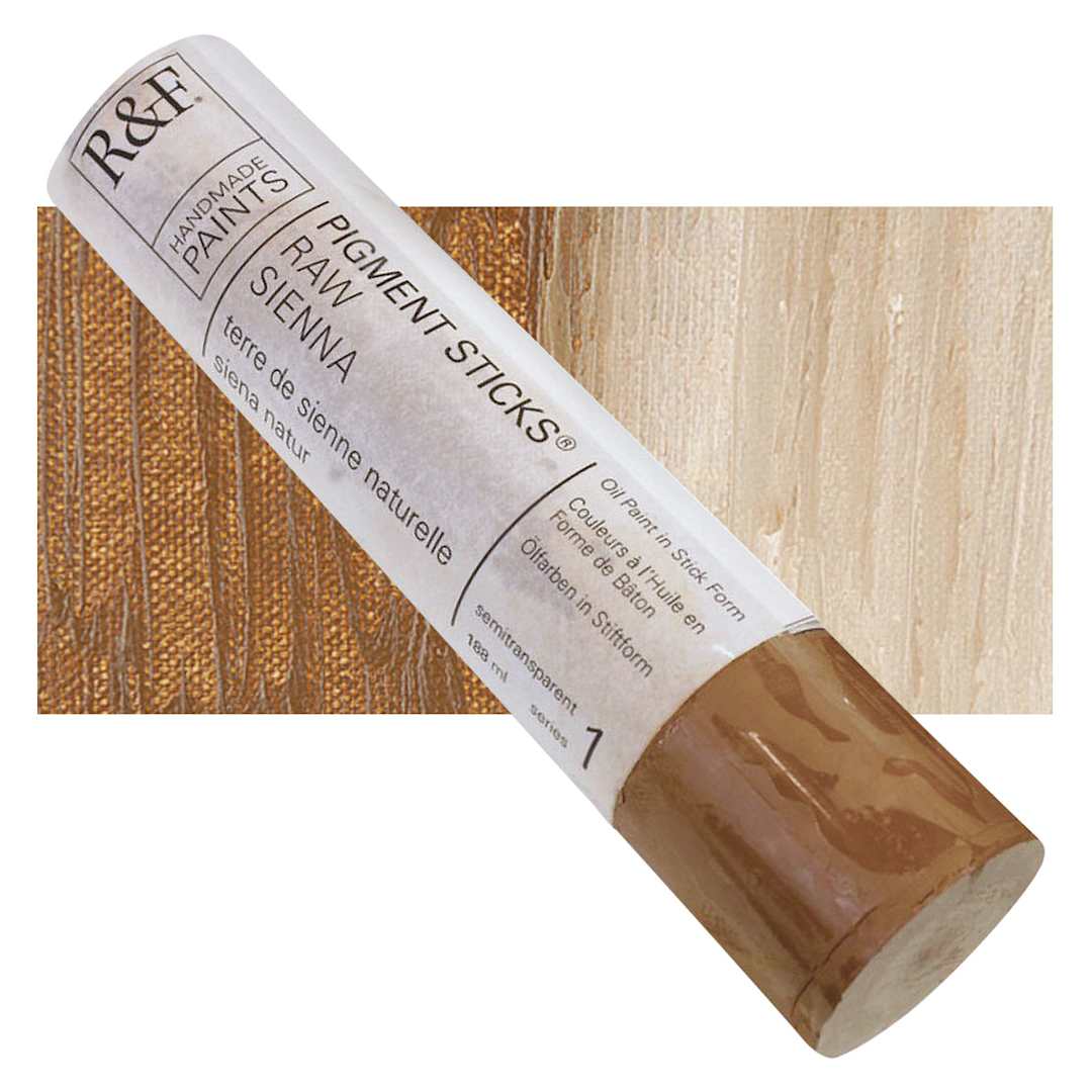 Open in modal - R&F Pigment Stick - Raw Sienna, 188 ml stick and swatch