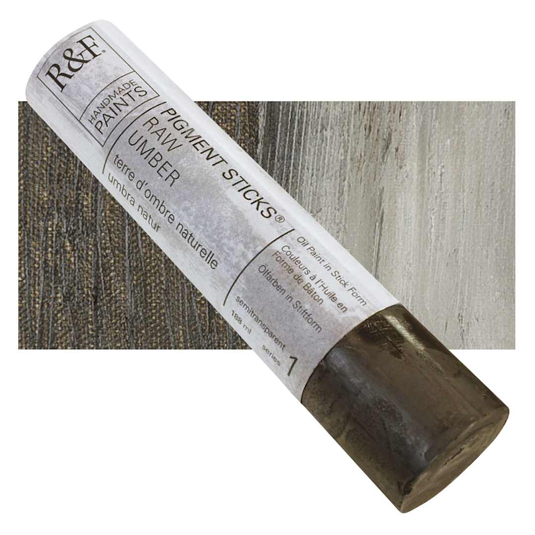 Open in modal - R&F Pigment Stick - Raw Umber, 188 ml stick and swatch