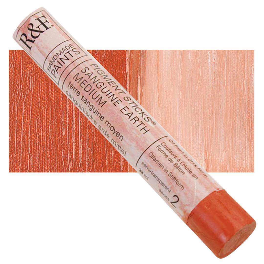 Open in modal - R&F Pigment Stick - Sanguine Earth Medium, 38 ml stick and swatch