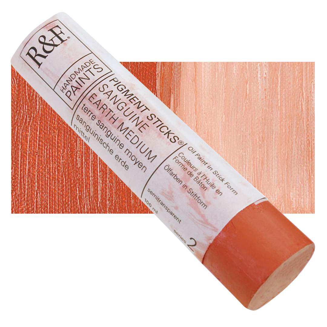 Open in modal - R&F Pigment Stick - Sanguine Earth Medium, 100 ml stick and swatch