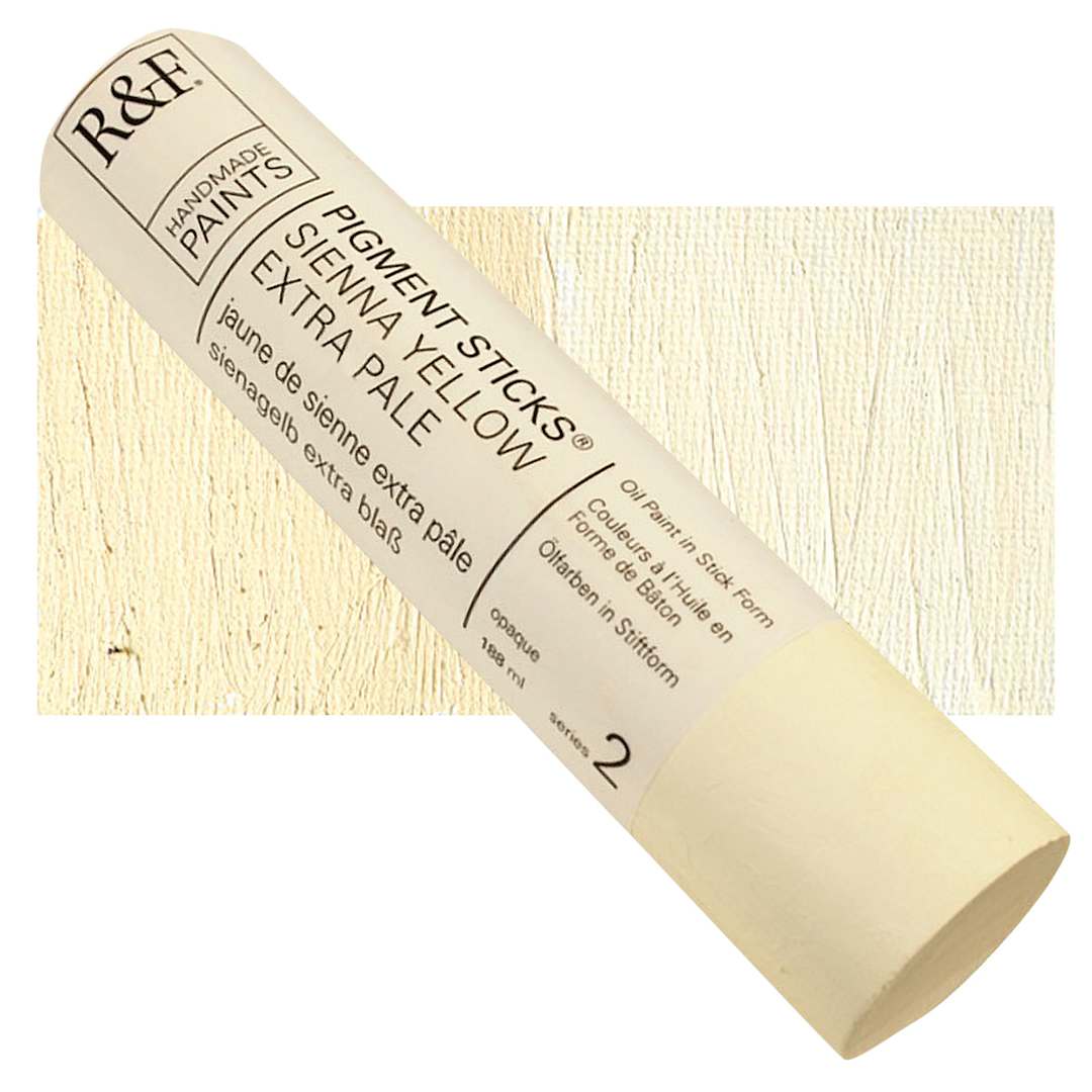 Open in modal - R&F Pigment Stick - Sienna Yellow Extra Pale, 188 ml stick and swatch