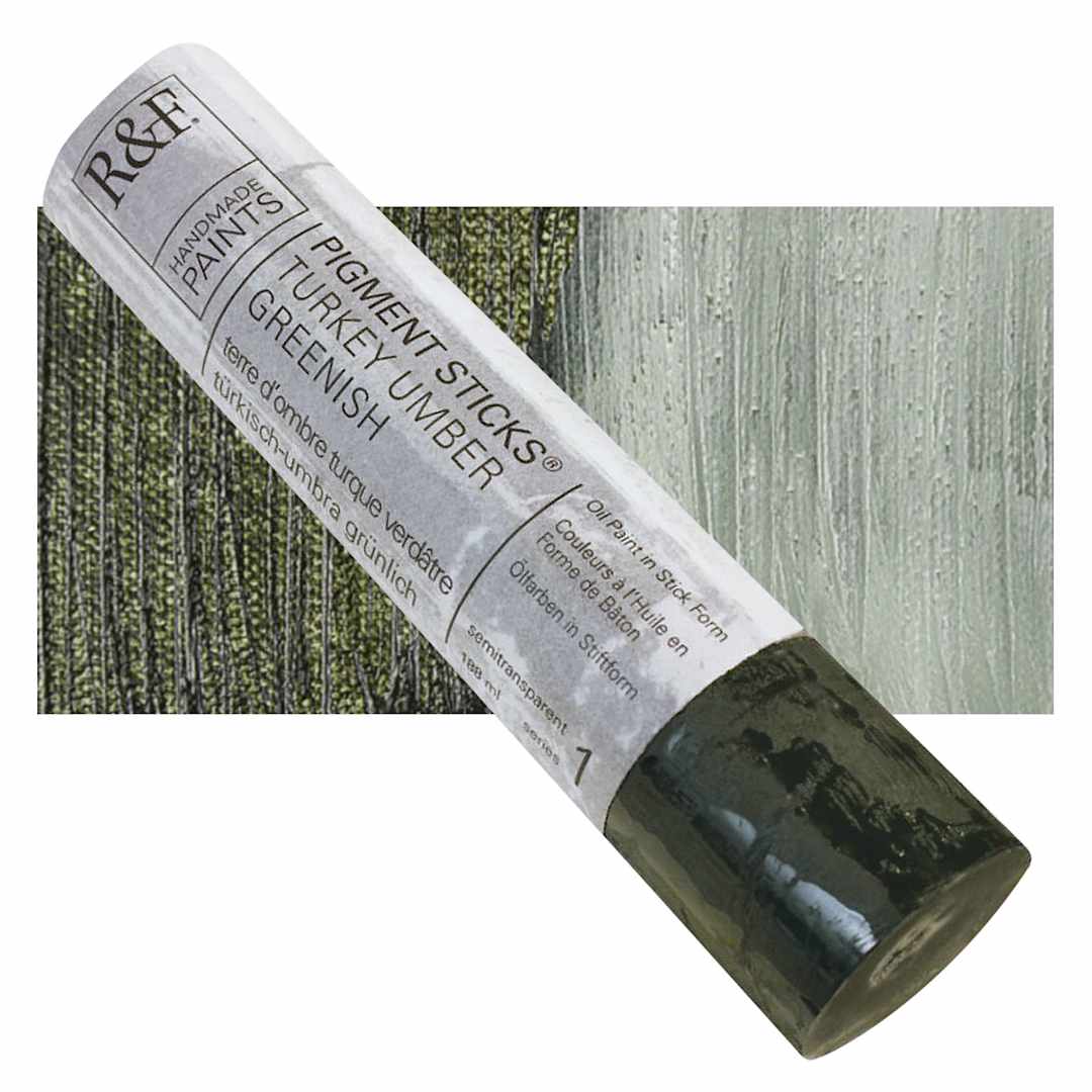 Open in modal - R&F Pigment Stick - Turkey Umber Greenish, 188 ml stick and swatch