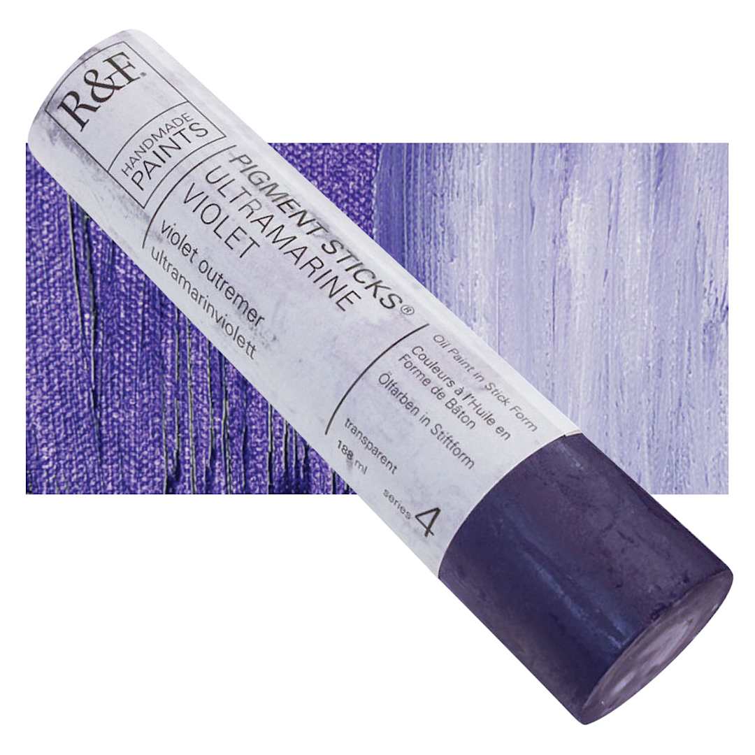 Open in modal - R&F Pigment Stick - Ultramarine Violet, 188 ml stick and swatch