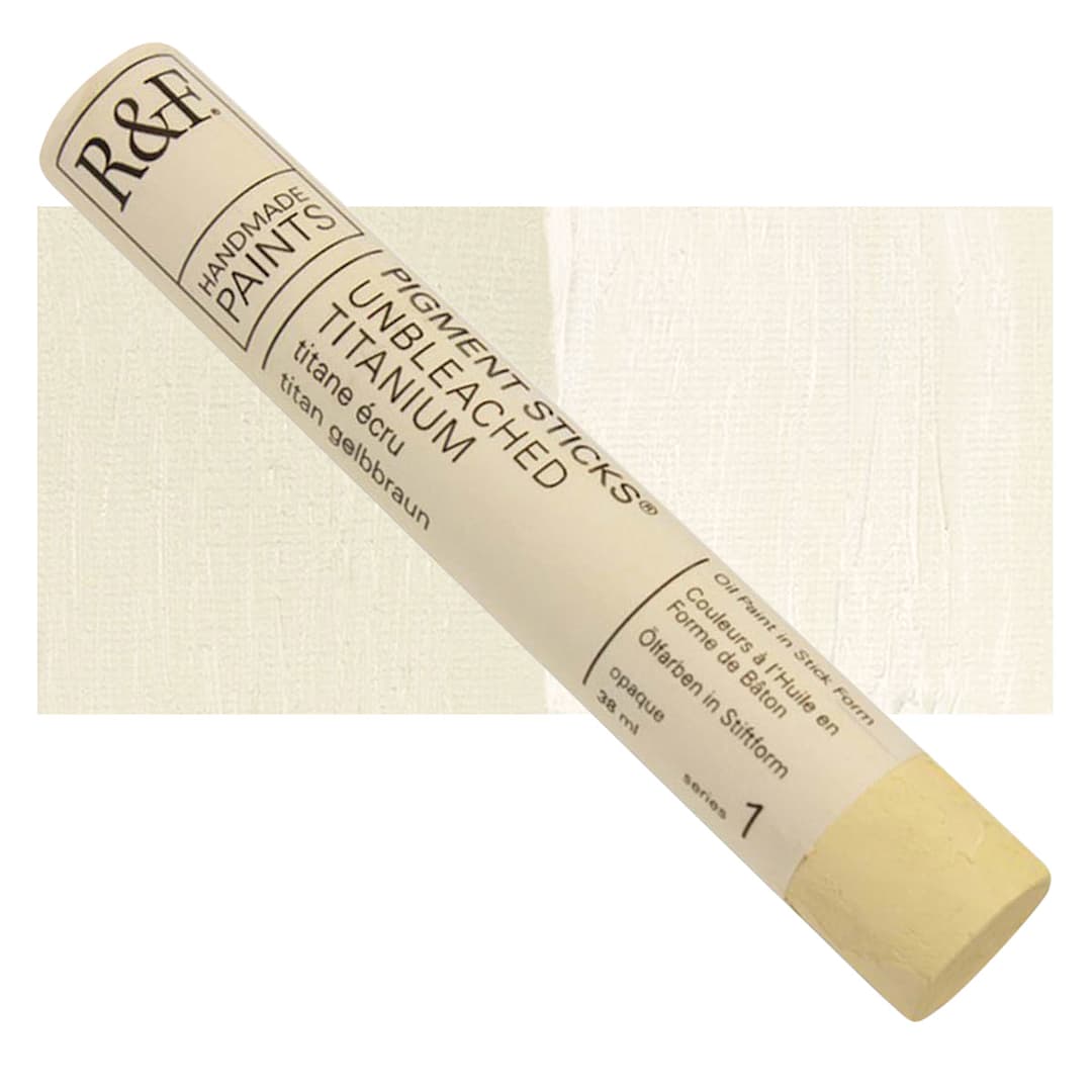 Open in modal - R&F Pigment Stick - Unbleached Titanium, 38 ml stick and swatch