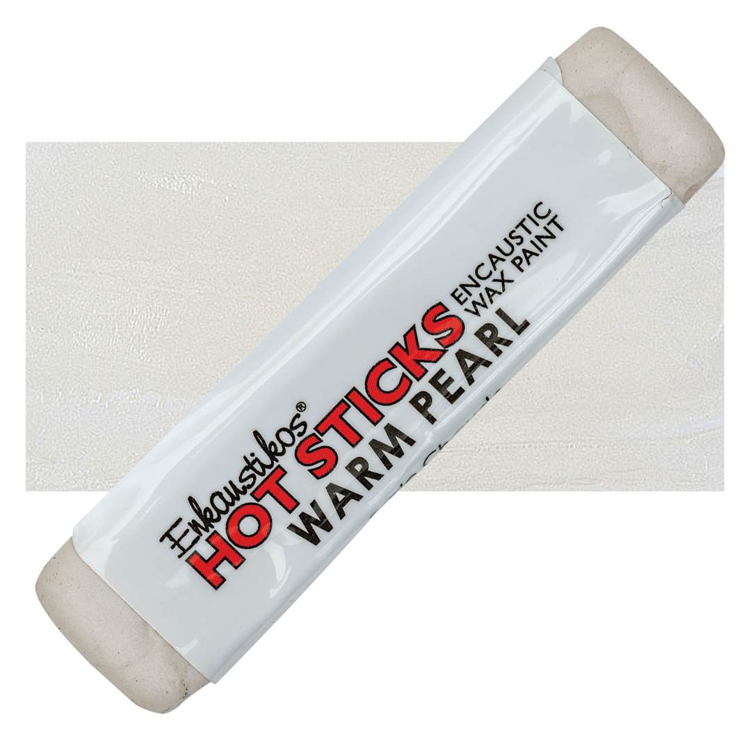 Open in modal - Enkaustikos Hot Sticks Encaustic Wax Paint - Warm Pearl, 13 ml Stick and swatch