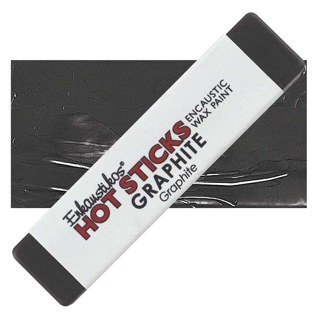Open in modal - Enkaustikos Hot Sticks Encaustic Wax Paint - Graphite, 13 ml stick and swatch