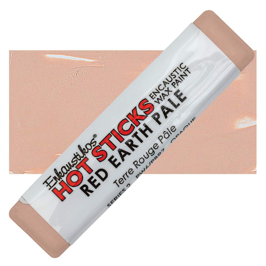 Open in modal - Enkaustikos Hot Sticks Encaustic Wax Paint - Red Earth Pale, 13 ml stick and swatch