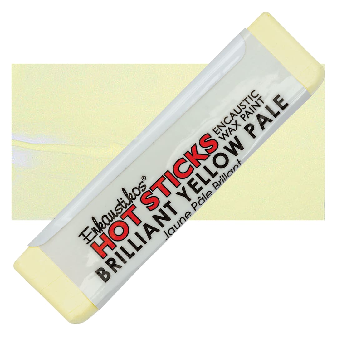 Open in modal - Enkaustikos Hot Sticks Encaustic Wax Paint - Brilliant Yellow Pale, 13 ml stick and swatch