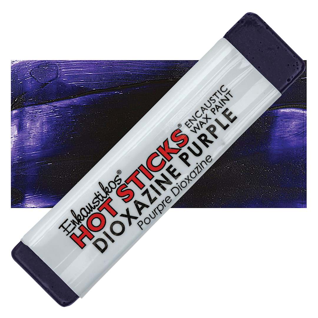 Open in modal - Enkaustikos Hot Sticks Encaustic Wax Paint - Dioxazine Purple, 13 ml stick and swatch