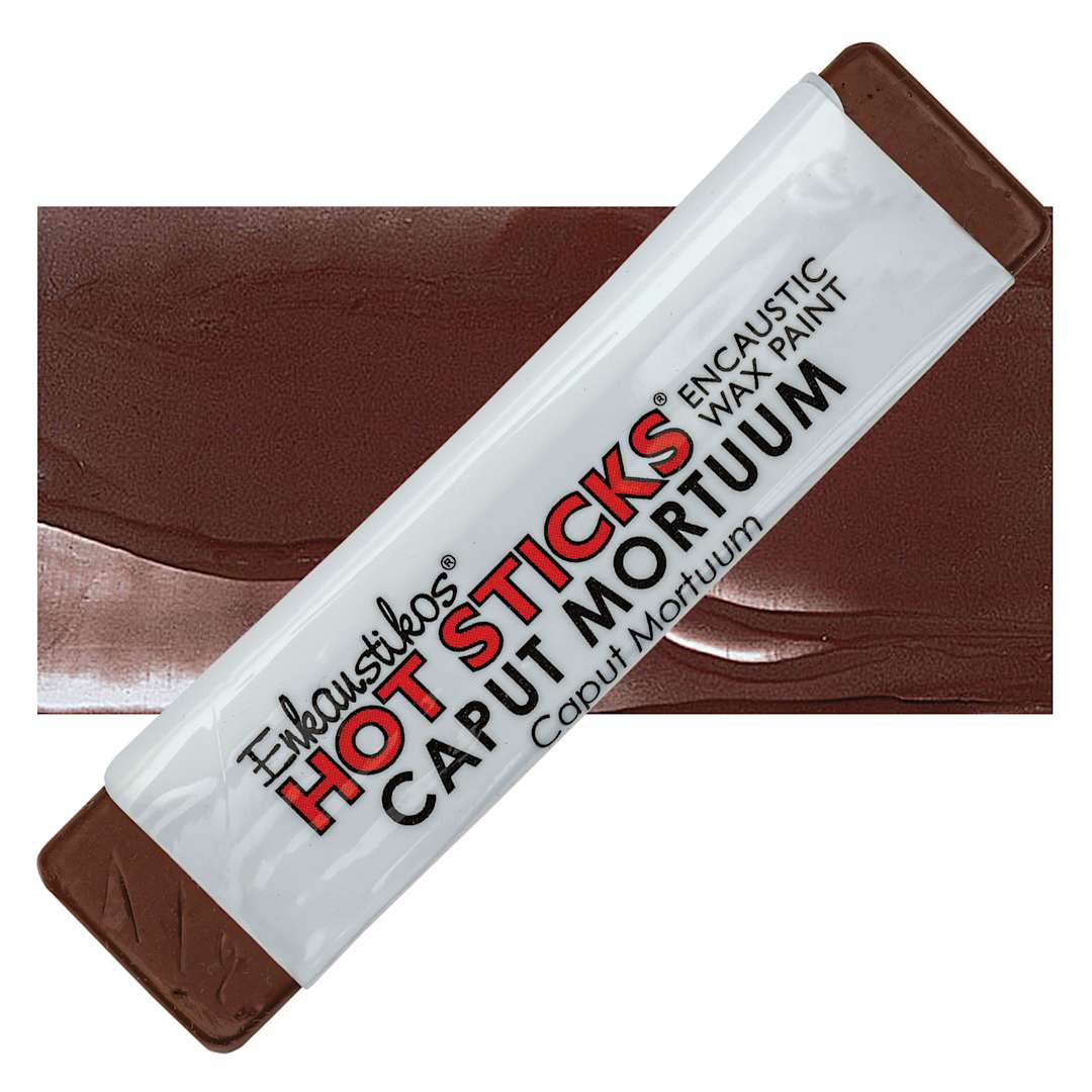 Open in modal - Enkaustikos Hot Sticks Encaustic Wax Paint - Caput Mortuum, 13 ml stick and swatch