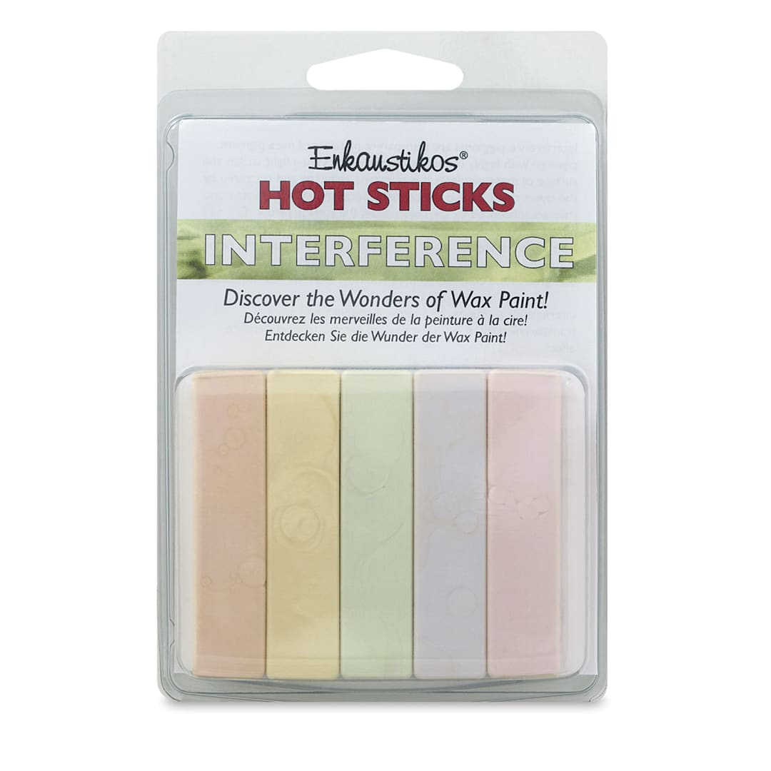 Open in modal - Enkaustikos Hot Sticks Encaustic Paints - Set of 5, Interference Colors, 13 ml sticks
