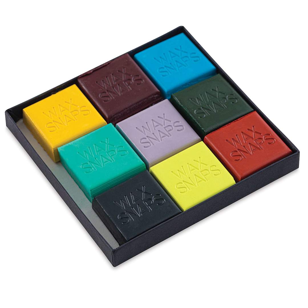 Open in modal - Enkaustikos Wax Snaps Encaustic Paints - Kathryn Bevier Set of 9 shown in open package