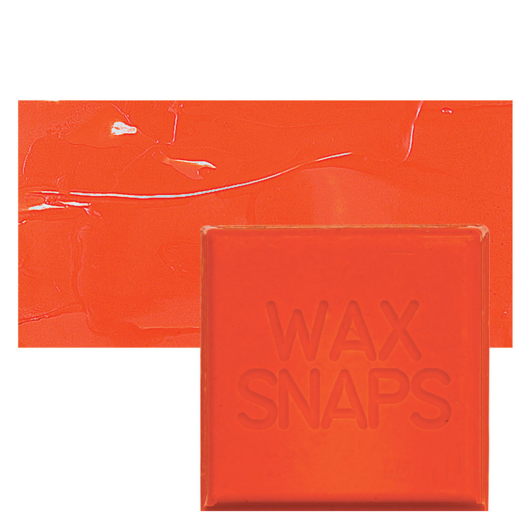 Open in modal - Enkaustikos Wax Snaps Encaustic Paint - Cadmium Red Vermilion, 40 ml snaps and swatch