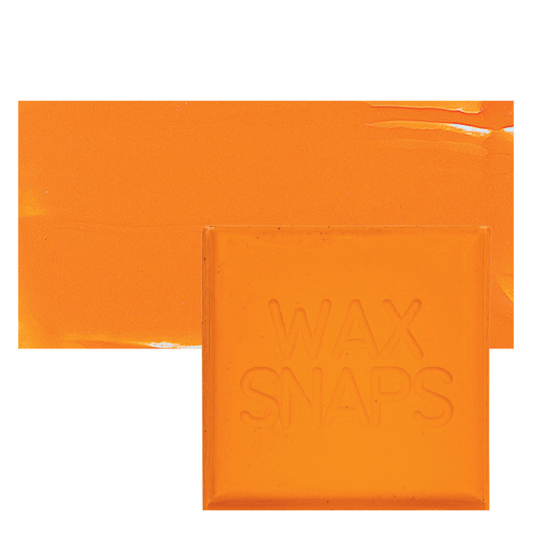Open in modal - Enkaustikos Wax Snaps Encaustic Paint - Cadmium Orange, 40 ml snaps and swatch