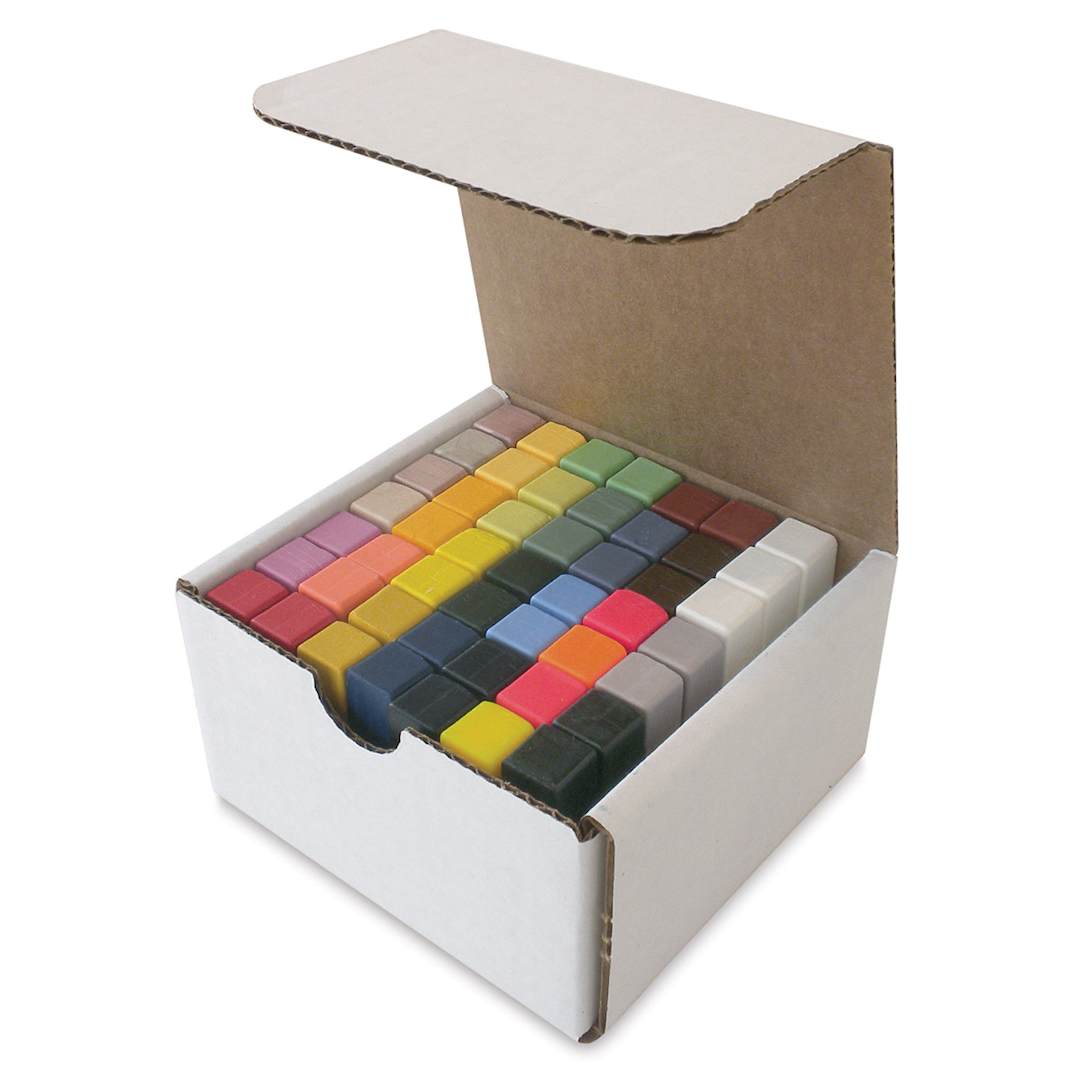 Open in modal - Enkaustikos EnkaustiKolors Paint Set - Set of 49 pc Classpack in Assorted Colors shown in open package