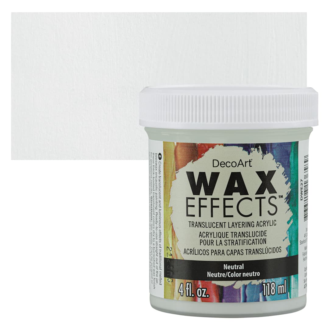Open in modal - DecoArt Wax Effects Acrylic Paint - Neutral, 4 oz Jar and swatch
