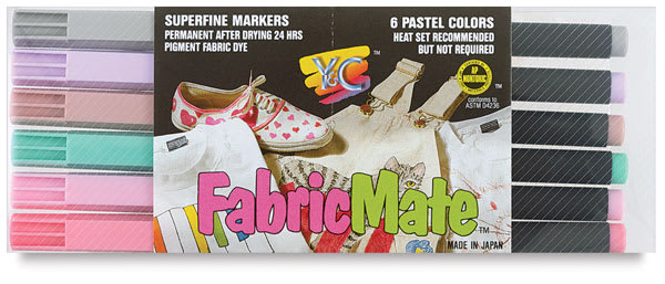 Open in modal - Yasutomo FabricMate DYE Ink Markers - Front of package of Pastel markers