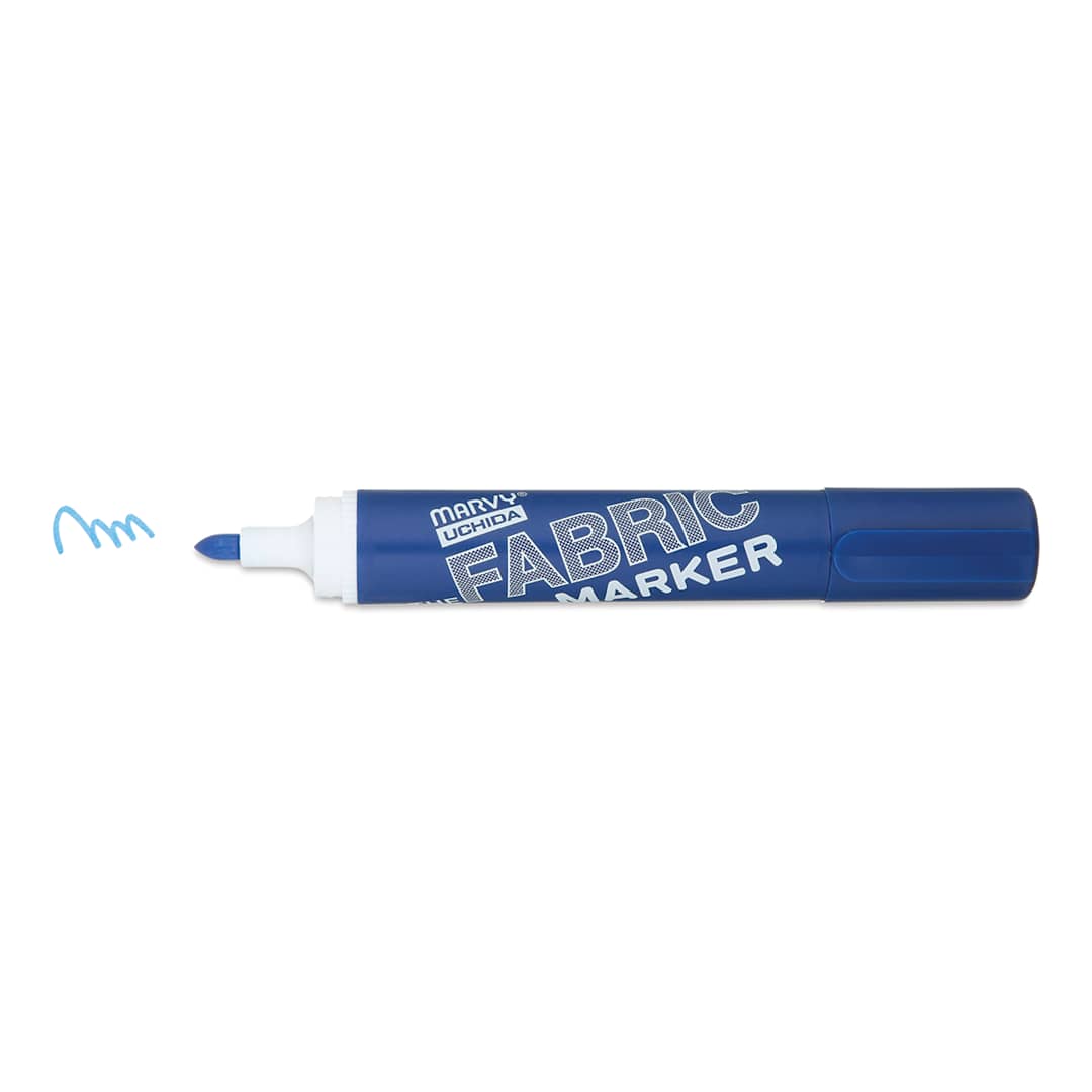 Open in modal - Marvy Fabric Marker - Blue, cap off