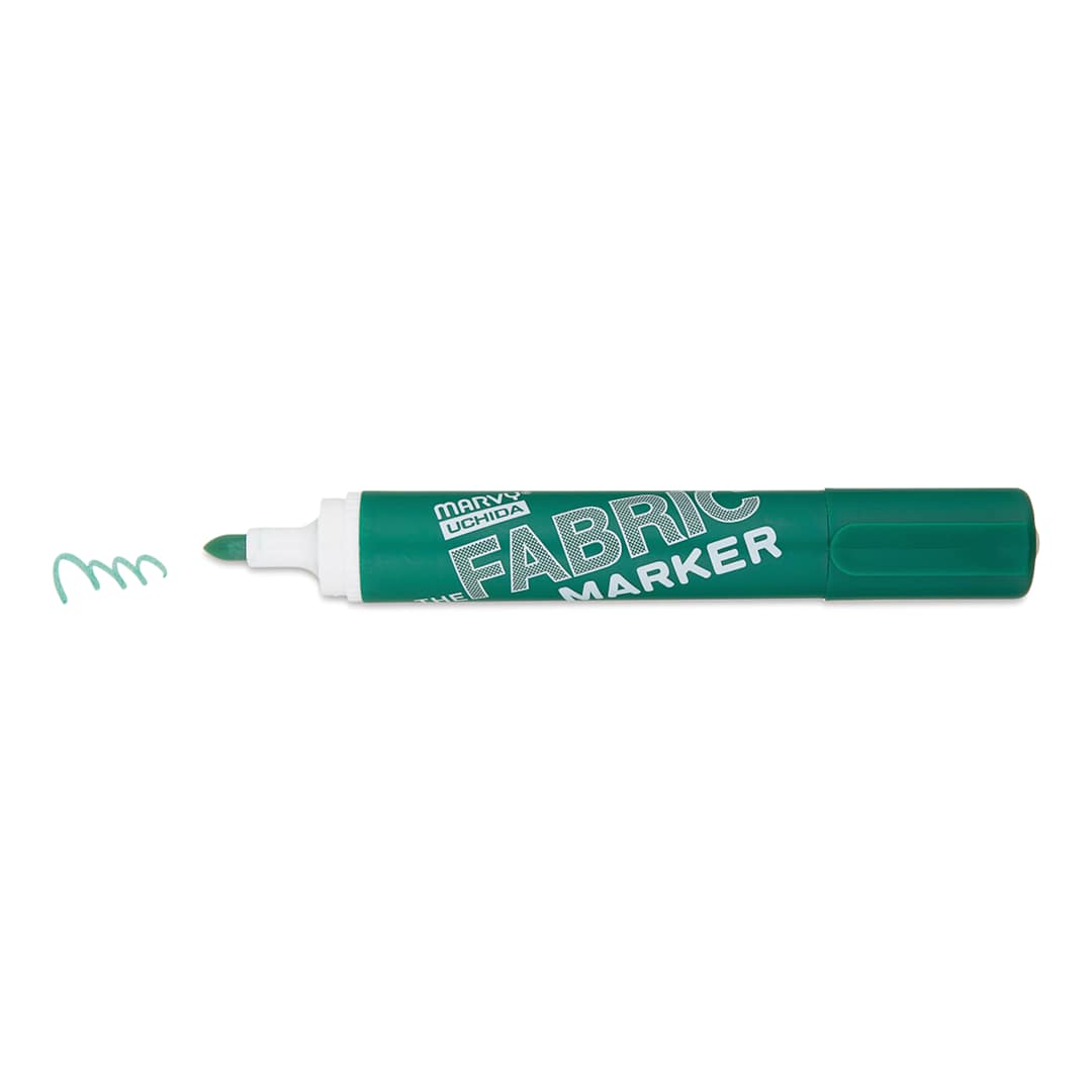 Open in modal - Marvy Fabric Marker - Green, cap off