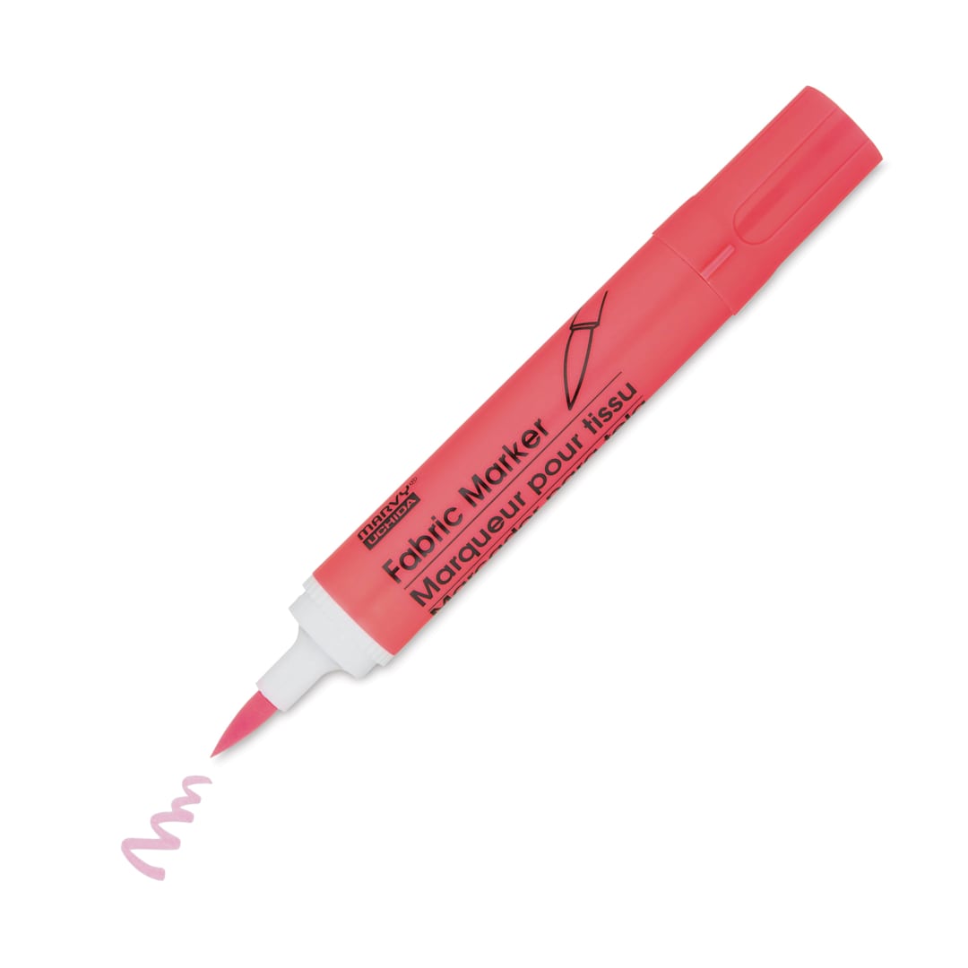 Open in modal - Marvy Fabric Brush Marker - Florescent Pink, single marker