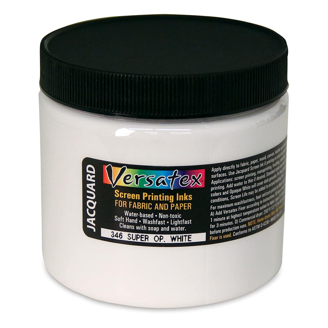 Open in modal - Jacquard Versatex Screen Printing Ink - Super Opaque White, 16 oz jar