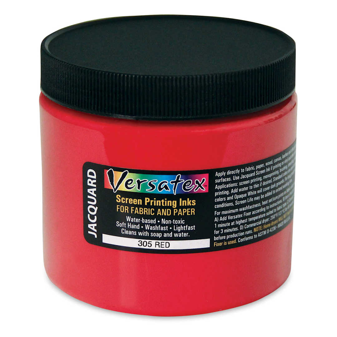 Open in modal - Jacquard Versatex Screen Printing Ink - Red, 16 oz jar