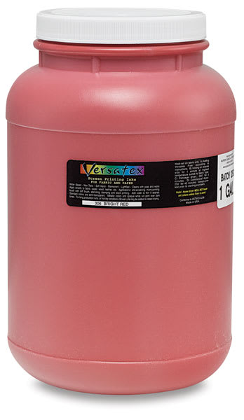 Open in modal - Jacquard Versatex Screen Printing Ink - Front of Bright Red 128 Oz Jar
