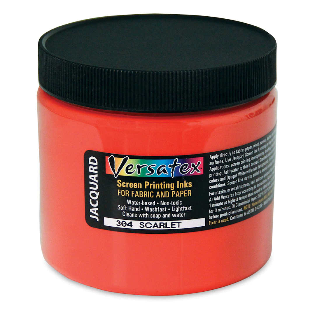Open in modal - Jacquard Versatex Screen Printing Ink - Scarlet, 16 oz jar