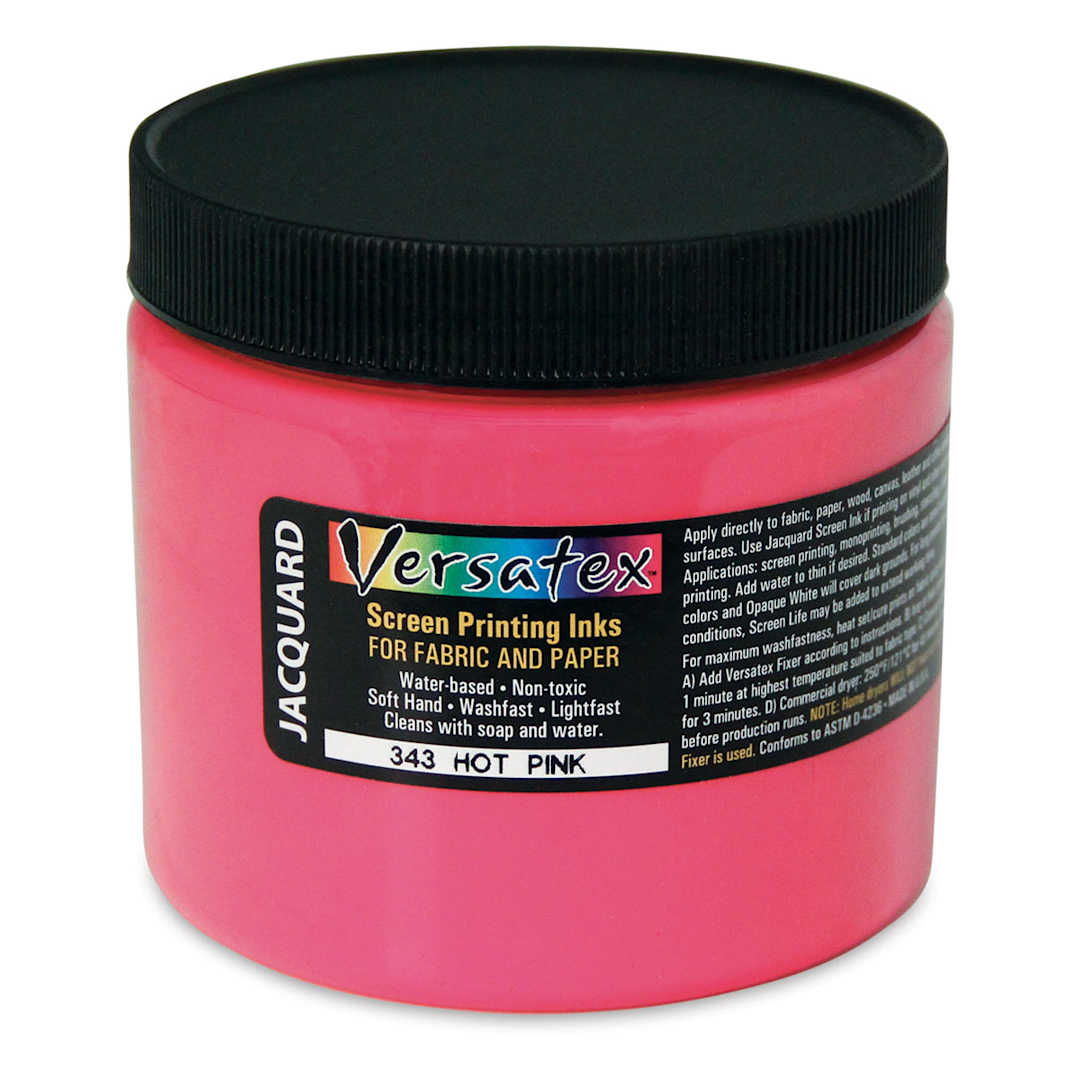 Open in modal - Jacquard Versatex Screen Printing Ink - Hot Pink, 16 oz jar