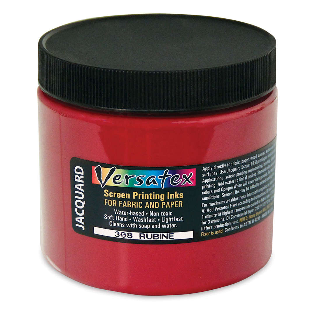Open in modal - Jacquard Versatex Screen Printing Ink - Rubine, 16 oz jar