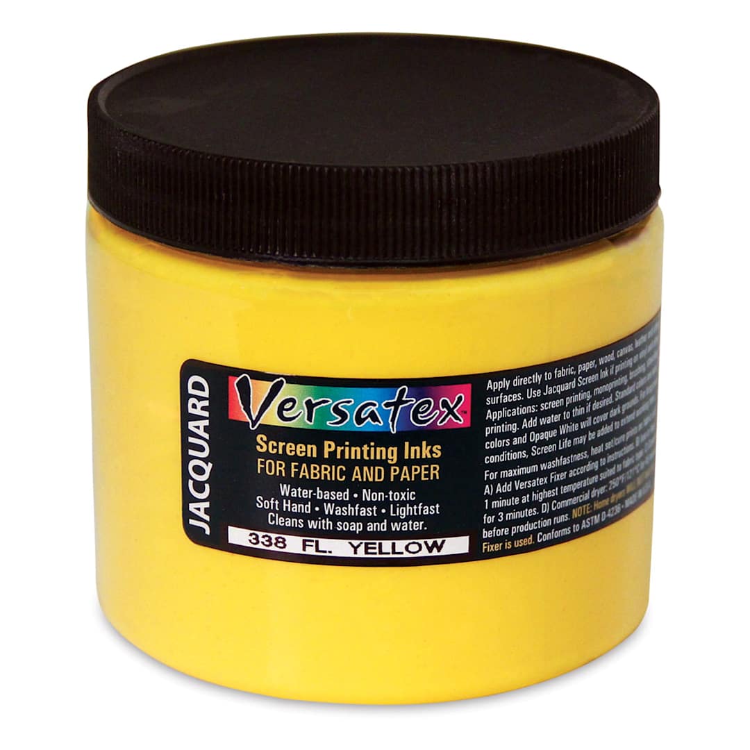 Open in modal - Jacquard Versatex Screen Printing Ink - Fluorescent Yellow, 16 oz jar
