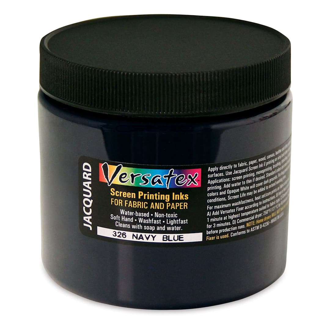 Open in modal - Jacquard Versatex Screen Printing Ink - Navy Blue, 16 oz jar