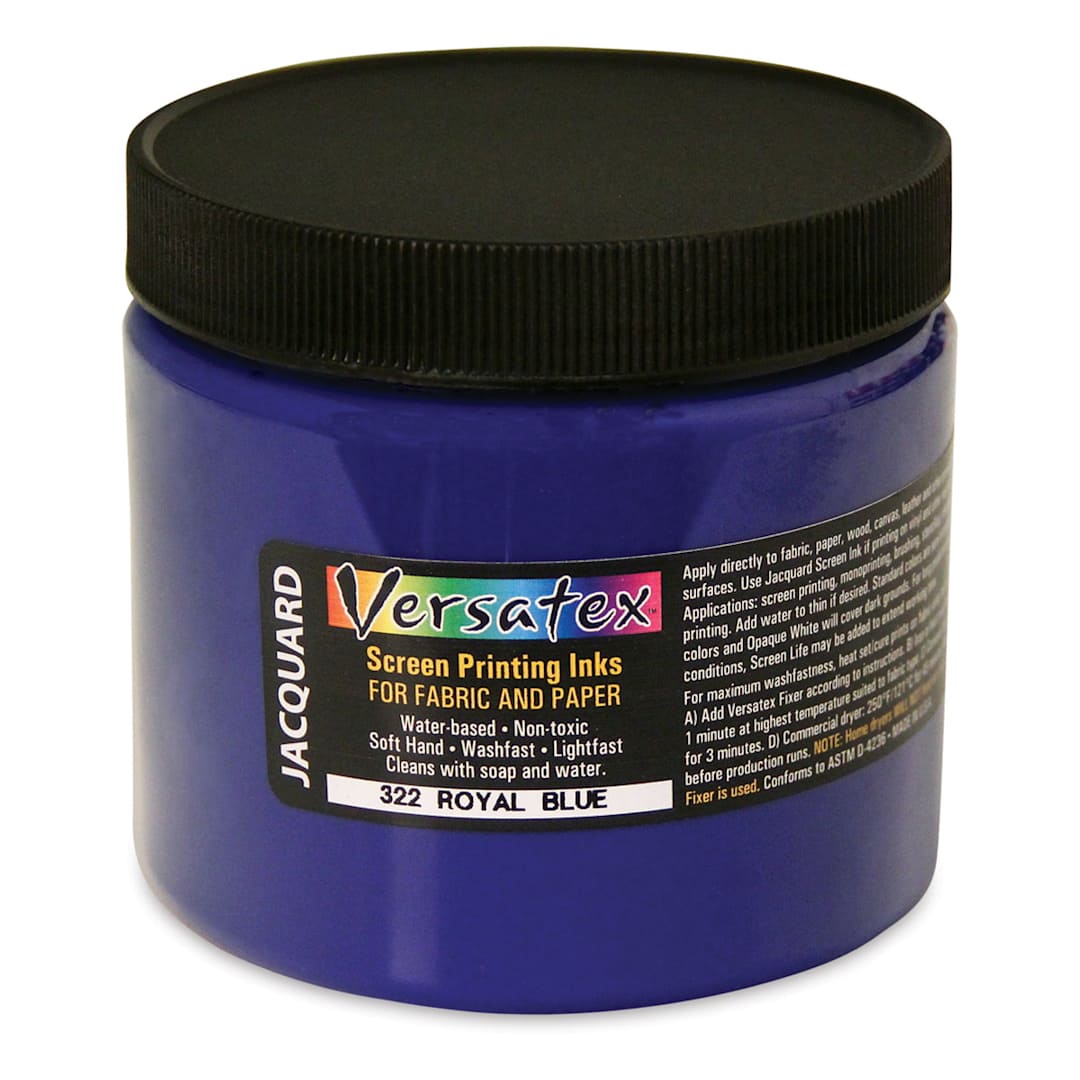 Open in modal - Jacquard Versatex Screen Printing Ink - Royal Blue, 16 oz jar