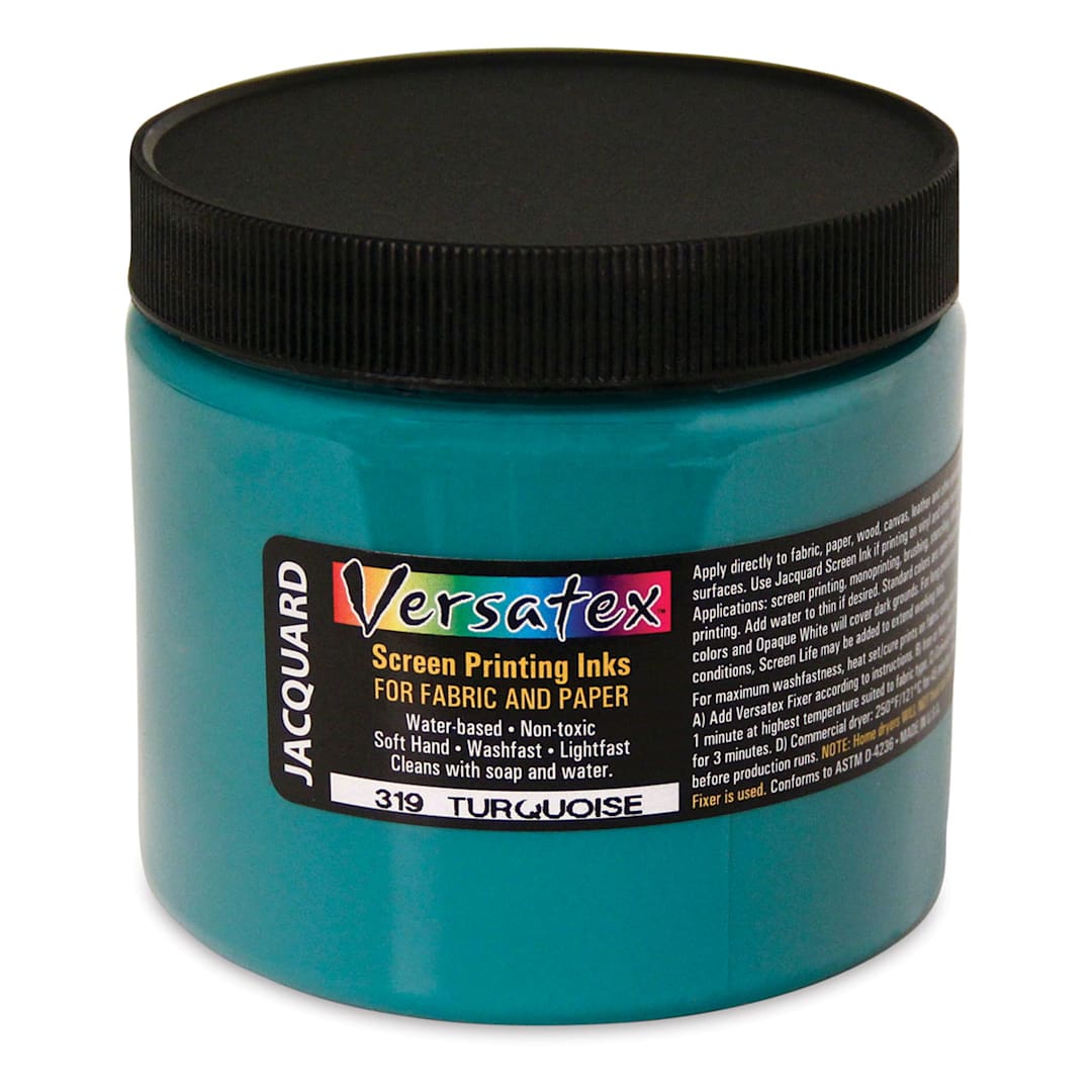 Open in modal - Jacquard Versatex Screen Printing Ink - Turquoise, 16 oz jar