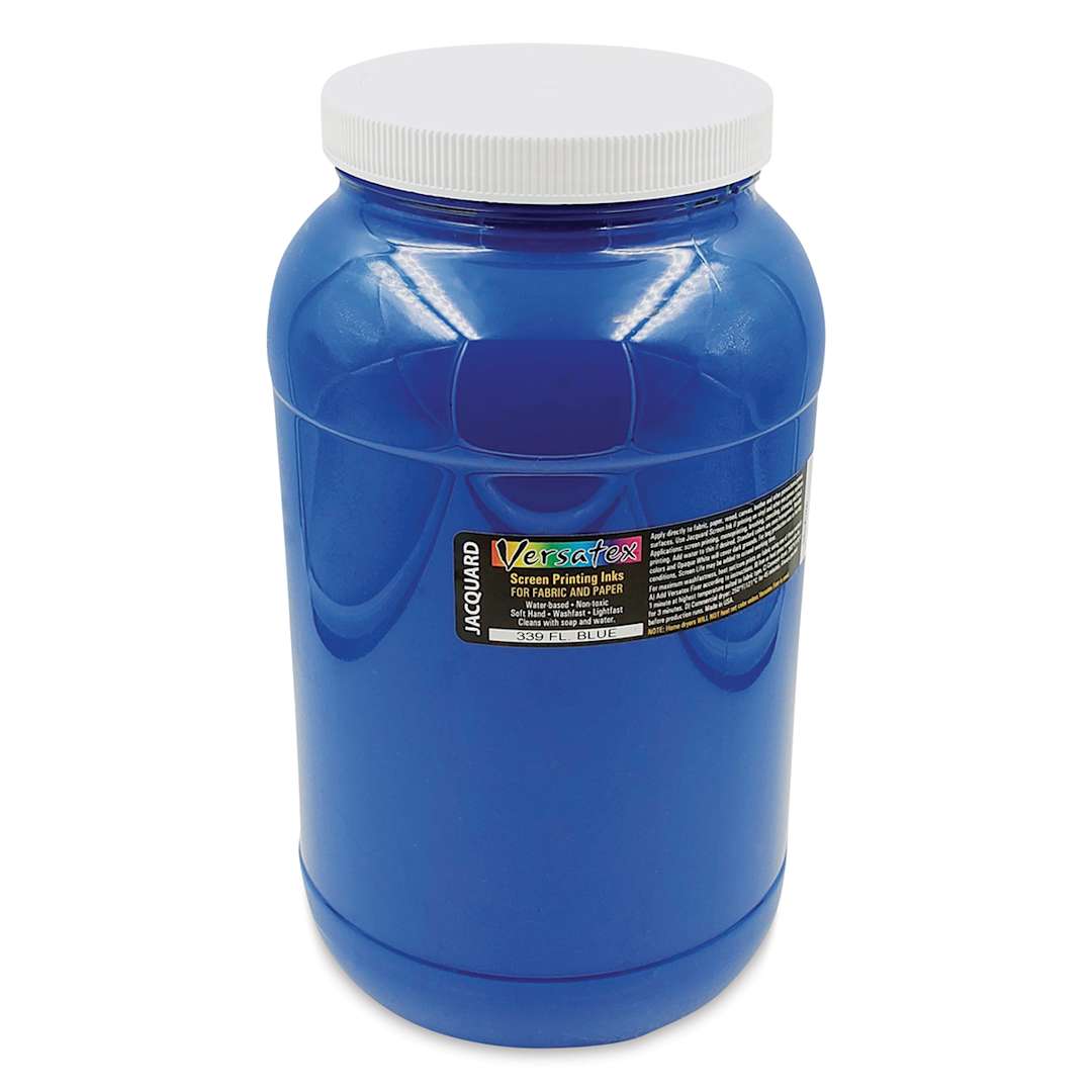 Open in modal - Jacquard Versatex Screen Printing Ink - Fluorescent Blue, 128 oz jar