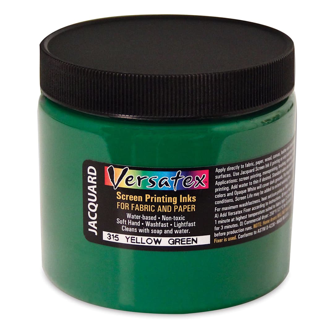 Open in modal - Jacquard Versatex Screen Printing Ink - Yellow Green, 16 oz jar