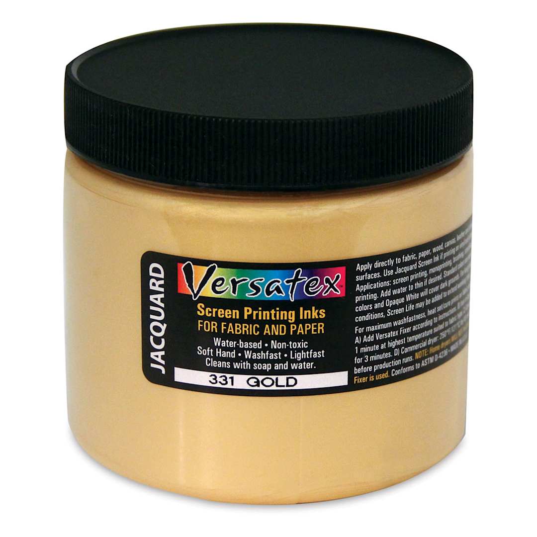 Open in modal - Jacquard Versatex Screen Printing Ink - Pearlized Gold, 16 oz jar