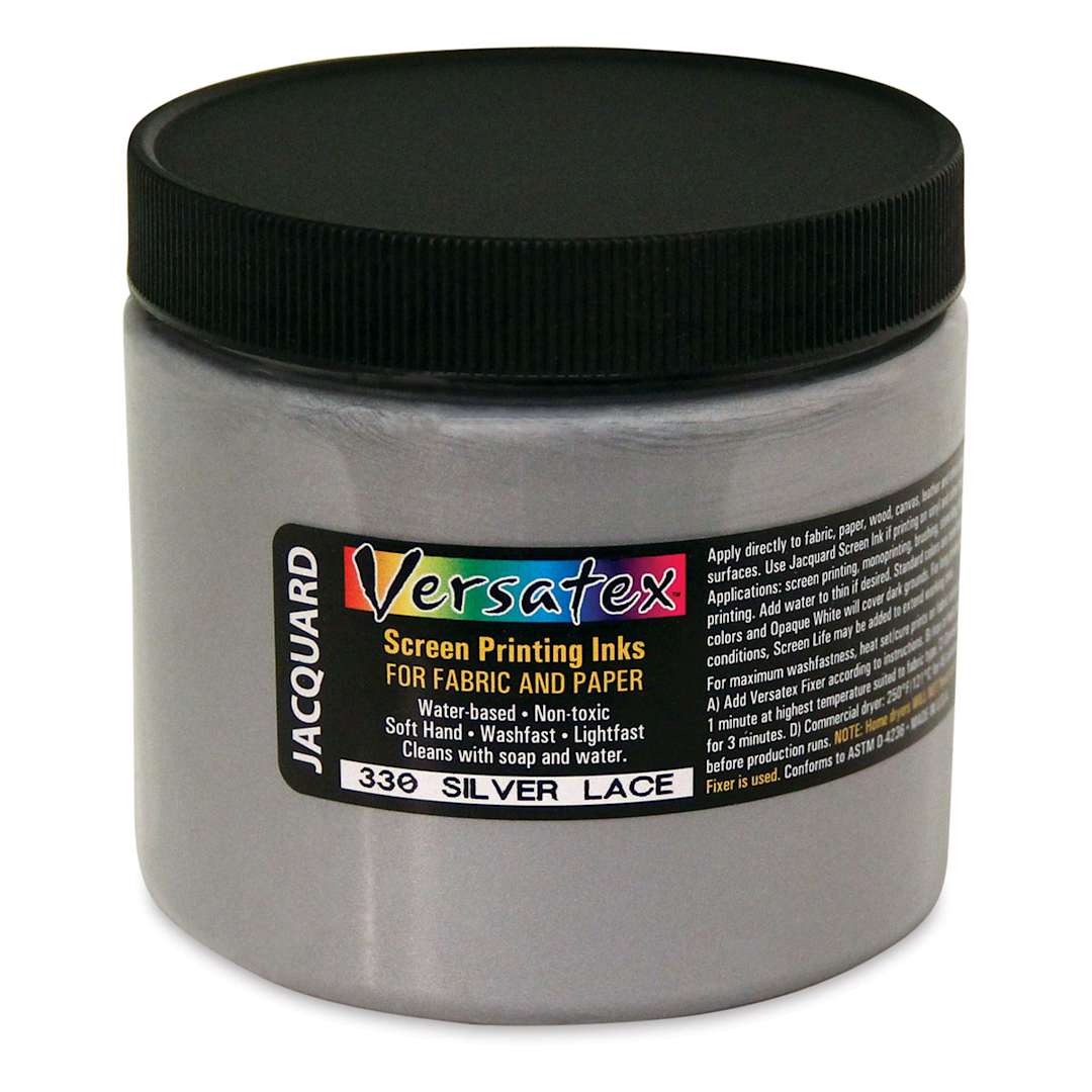 Open in modal - Jacquard Versatex Screen Printing Ink - Pearlized Silver Lace, 16 oz jar