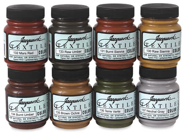 Open in modal - Jacquard Textile Color - Earth Tones, Set of 8 colors, 2.25 oz jars