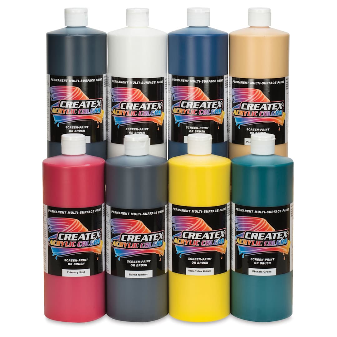 Open in modal - Createx Acrylics Paint Set - Assorted Colors, Set of 8 Quart bottles shown