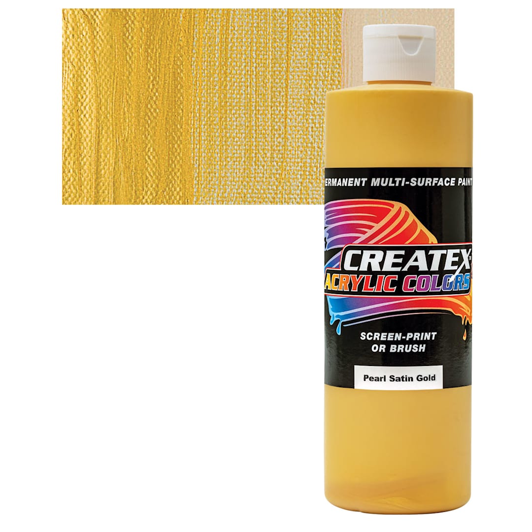 Open in modal - Createx Acrylic - Pearlescent Satin Gold, Pint and swatch