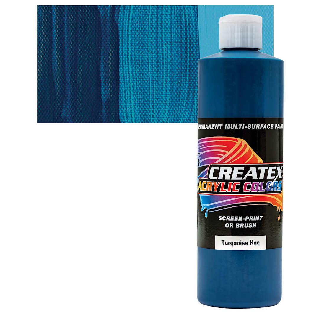 Open in modal - Createx Acrylic - Turquoise Hue, Pint and swatch