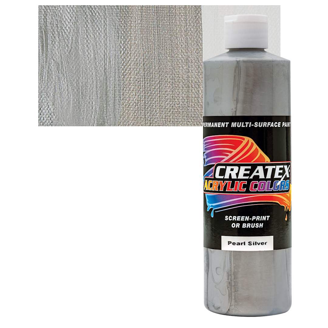 Open in modal - Createx Acrylic - Pearlescent Silver, Pint and swatch