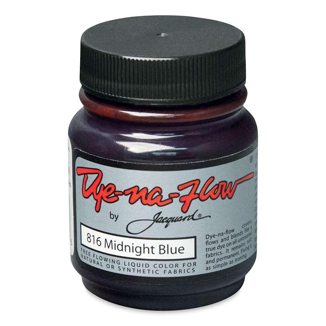 Open in modal - Jacquard Dye-Na-Flow Fabric Color - Midnight Blue, 2.25 oz jar